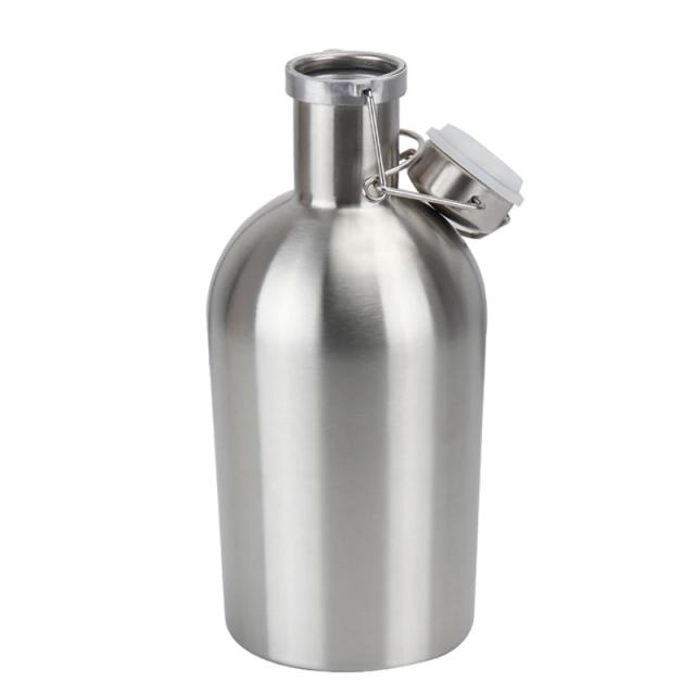 Garrafador de Cerveja de Aço Inoxidável 64 oz com Tampa de Balanço: Mantenha sua Fermentação Caseira Fresca e Fria com Vedação Hermética