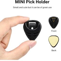 Suporte de palheta para guitarra, mini caixa de plástico, estilo pegajoso para violão, guitarra elétrica, baixo, ukulele, acessórios, 1 peça - Image 5