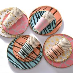 30 pçs decorações de festa de aniversário suprimentos de chá de bebê conjunto de talheres descartável selva safari festa placa de papel copo decoração de casamento - Image 2
