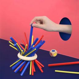 Crianças varas de madeira empilhamento constante quebra-cabeça brinquedos montessori cor blocos de construção equilíbrio jogos educativos brinquedos treinamento paciência - Image 2