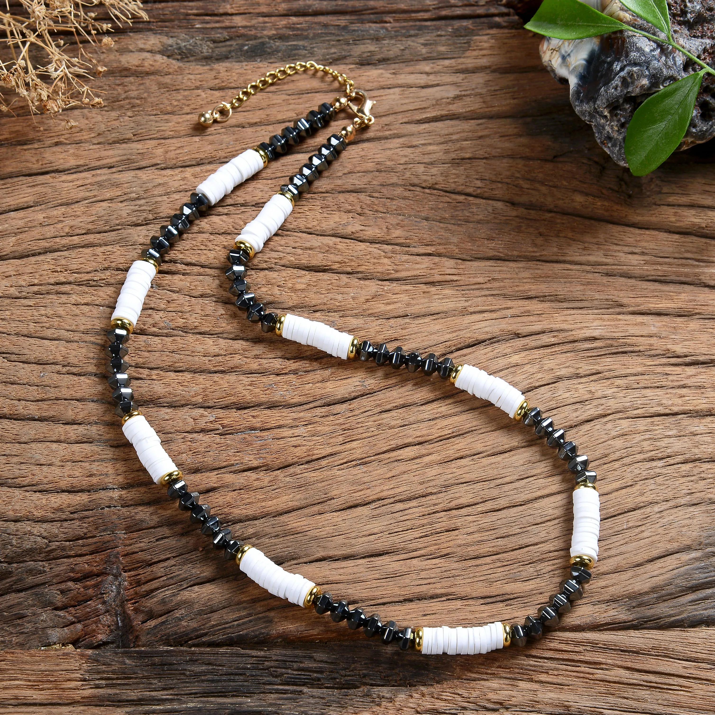 Nova pedra natural retro país frisado colar de casca de coco natural surf olho de tigre natural colar masculino tribal presente - Image 1