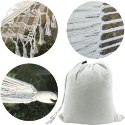 Rede de lona portátil dormir pendurado balanço cadeira viagem ao ar livre acampamento pendurado cama dobrável borla dupla rede jardim - Image 5