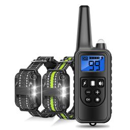 800m coleira de treinamento do cão animal estimação choque elétrico anti latido dispositivo controle remoto à prova dwaterproof água recarregável para todos os cães tamanho - Image 1