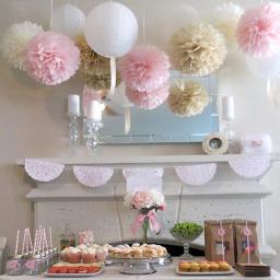 Pompons De Papel Para Decoração, Casamento Decorativo Papel Flores, Ball String, Baby Shower, Festa De Aniversário, Pom Poms, 5 PCs por Lote, 6 em - Image 2