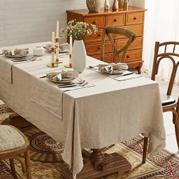 Capa de mesa monocromática para cozinha, 100% linho puro, toalha de mesa, toalha de mesa, tecido natural, decoração de festa e feriado - Image 2