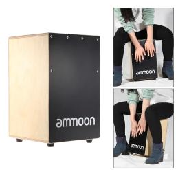 Ammoon cajon tambor de mão de madeira crianças caixa tambor persuession instrumento com picadas pés de borracha 23*24*37cm - Image 6