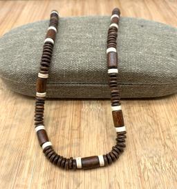 Nova pedra natural retro país frisado colar de casca de coco natural surf olho de tigre natural colar masculino tribal presente - Image 6