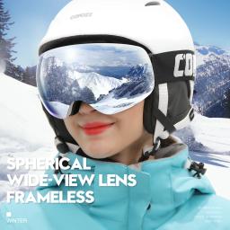 Copozz esportes ao ar livre óculos de esqui proteção uv400 máscara de esqui masculino feminino anti-nevoeiro grande rosto óculos de neve snowboard esqui - Image 5