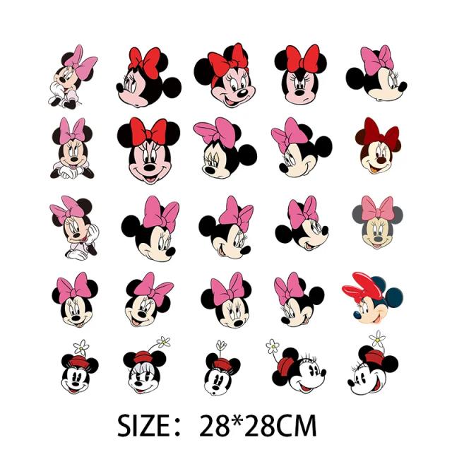 Vinil Adesivo para Decoração com Mickey, Minnie e Personagens de Desenhos Animados - Impressão e Transferência de Calor para Patches de Tecido