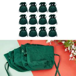 12 pçs/lote 10x12cm verde veludo malotes jóias embalagem display drawstring embalagem presente sacos & malotes - Image 2