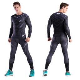 Ternos do esporte de compressão dos homens correndo conjunto ginásio roupas de treino roupas esportivas fitness ajuste seco camisa collants cosplay mma bjj rashguard - Image 6