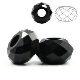Contas de cristal com furo grande 8x14mm, contas espaçadoras redondas com vidro facetado para pulseiras de enfeite, faça você mesmo atacado a granel - Image 4