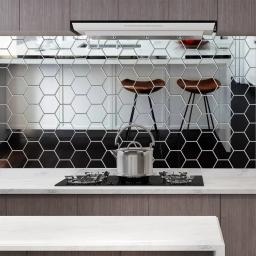 6/12 pçs diy 3d espelho adesivos de parede hexágono decoração para casa espelho decoração adesivo mural removível sala de estar decalque arte ornamento quente - Image 2