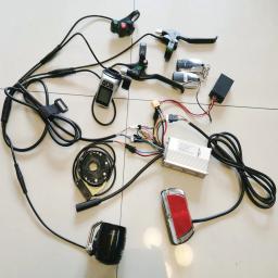 Kit de montagem/conversão para bicicleta elétrica, mtb, controlador, tela, lâmpada frontal, luz traseira, alavanca de freio com cabo à prova d'água - Image 1