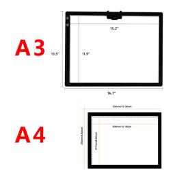 A3/a4 luz almofada sem fio alimentado por bateria caixa de luz artcraft tracing pad placa de luz recarregável para artistas desenho x-ray - Image 5