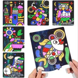 DIY Brilhante Transferência Mágica Adesivo Colorido para Crianças, Pintura Artesanato para Crianças, Artes e Ofícios, Brinquedos Presente, 9 Pcs-15 Pcs - Image 3