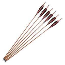 Arco longbow com flechas de arco arco auricular, flechas de pesca com pena de peru trandirecional recurva arco longbow caça 6 peças 400 500 30 32 tamanhos - Image 3