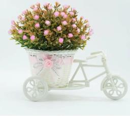 Cesta redonda de rotim com flores para bicicleta, cesto decorativo de flores para armazenamento, decoração de festa, triciclo, novo, 2021 - Image 4