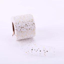 Rolos de tule com estrelas e bronze, 6cm, feito à mão, para crianças, acessórios de ornamento de cabelo, material de joalheria - Image 3