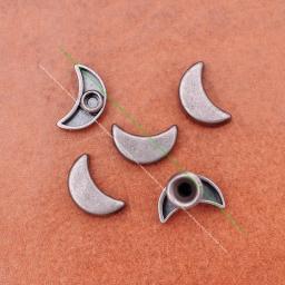 50pc 11*7mm placa de prata antiga forma da lua prendedor rebite leathercraft cinto pulseira decoração concho rebitback - Image 2
