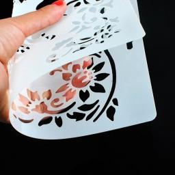 Estênceis de pintura de parede de flores tamanho a4, carimbo, álbum de recortes, gravação decorativa, papel artesanal, faça você mesmo, estêncil de etiqueta de flor - Image 3