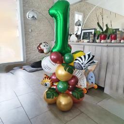 Conjunto de balões para festa infantil com tema safári, decorações de aniversário descartáveis com animais da selva, para crianças de 1, 2, 3, 4, 5, 6, 7, 8, 9 anos - Image 3