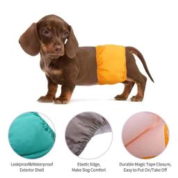 Envoltórios de cães masculinos de alta absorção, fraldas laváveis para cães, incontinência e treinamento para animais, Premium - Image 3