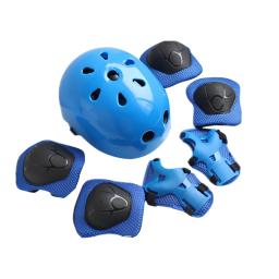 Capacete de segurança infantil, com joelheira e cotoveleira, para ciclismo, com proteção para capacete - Image 1