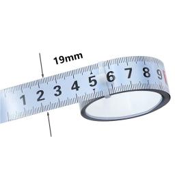 Régua autoadesiva de aço da escala da ferramenta da medida da fita da trilha da mitra da largura 19mm 1-5m para a bancada do woodworking da tabela do roteador da t-trilha - Image 4