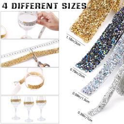 QIAO-Auto-adesivo Strass Trim, Glitter Crystal Tape, Strass Ribbon Cadeia, DIY Artesanato Decorações - Image 2