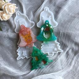 Resina epóxi de cristal, molde de silicone artesanal para criar jóias, artesanato diy, pingente de árvore de natal - Image 4