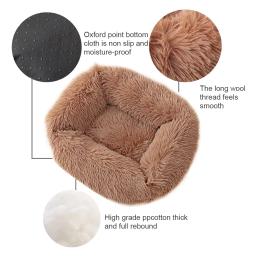 Cama longa quadrada de pelúcia, esteiras quentes para dormir, esteira de gato, cesta pequena média e grande, acessórios para animais - Image 4