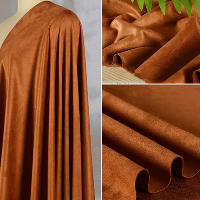 Tecido de Veludo Artesanal Macio e Fosco em Imitação de Couro Camurça para Roupas DIY
