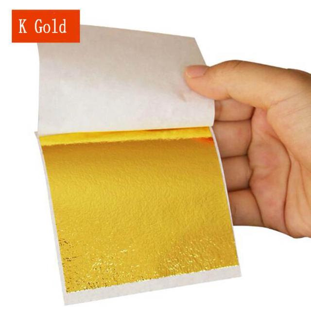 Papel de Alumínio Dourado para Artesanato - Pacote com 50 Peças de 9x9cm para Decoração DIY e Design Criativo