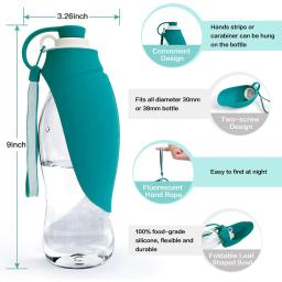 Garrafa de água de silicone para viagem, portátil, para animais de estimação, cães, cachorros, gatos, bebedouro ao ar livre, dispensador de água para animais de estimação, 580ml - Image 3