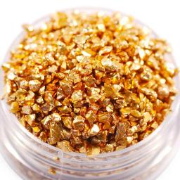Flocos de pedra de ouro falso, vidro metálico com glitter, resina inclui enfeite para arte em resina, fornecimento de jóias 50g - Image 1