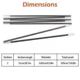 Portátil Fibra De Vidro Tent Rod para Acampamento Ao Ar Livre, Tenda De reposição Acessórios, Pólos De Substituição, Pólo De Apoio, P8V5, 2 Pcs por Conjunto - Image 3