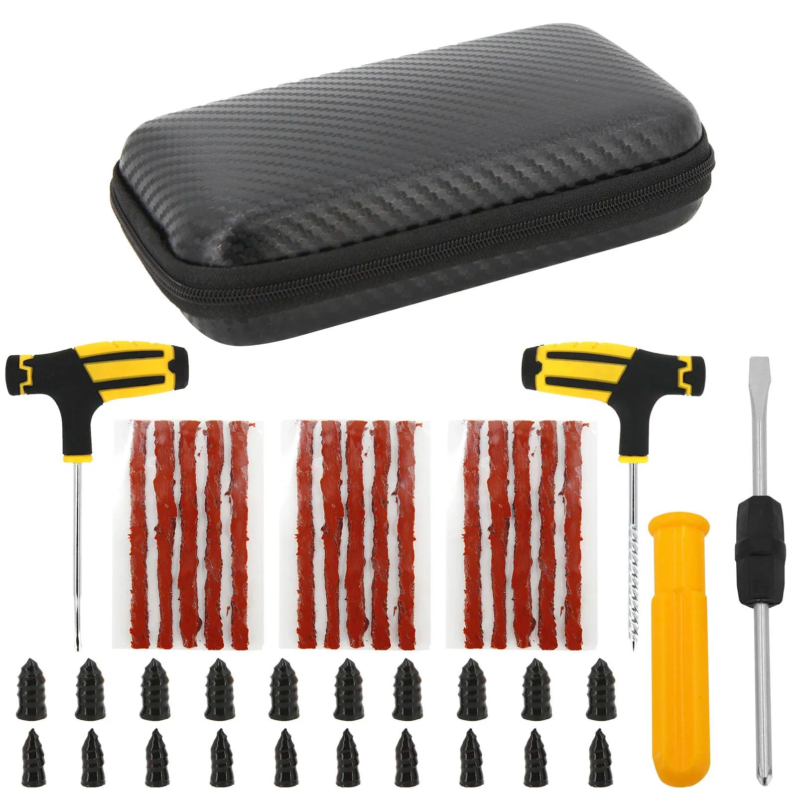 Kit de ferramentas de reparo do pneu carro auto bicicleta pneu vácuo prego conjunto motocicleta scooter filme de borracha prego para tubeless studding punctura plug - Image 1
