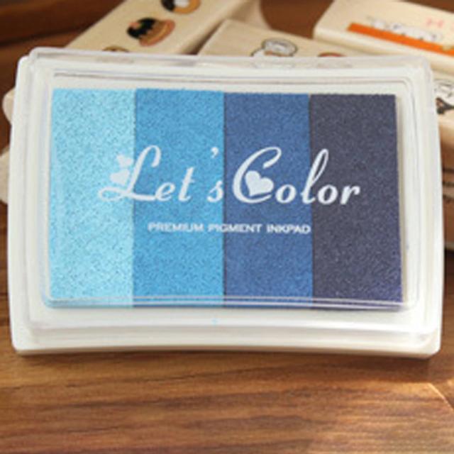 Almofada Tinteiro Colorida em Gradiente para Artesanato - Conjunto com 4 Cores para DIY, Impressão Digital e Scrapbooking