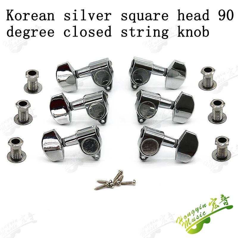 1 conjunto de acessórios e peças de corda de violão 3l 3r, ajuste de cordas com 90 ângulos, cabeças de máquina, para guitarra cromada, dourada e preta - Image 1