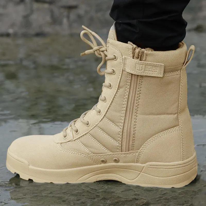 Homens verão tático exército combate botas, sapatos de escalada ao ar livre, alta ajuda, combate no deserto, SWAT, genuíno, fãs do exército, 2024 - Image 1