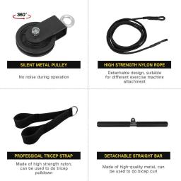 Sistema de polia lat alta qualidade braço força muscular equpment kit treinamento em casa exercitador equipamentos fitness para homens - Image 4