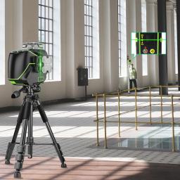 Huepar 3d display lcd cross line laser nível 12 linhas feixe verde bluetooth & funções de controle remoto s03cg com estojo rígido - Image 4