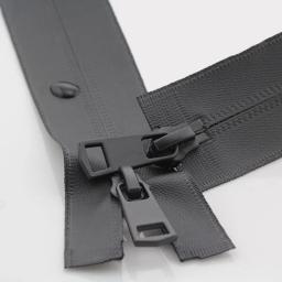 Nylon impermeável Duplo Sliders Zíperes, Zíperes invisíveis para casacos de costura, Esportes Artesanato DIY, Preto 5 # - Image 4