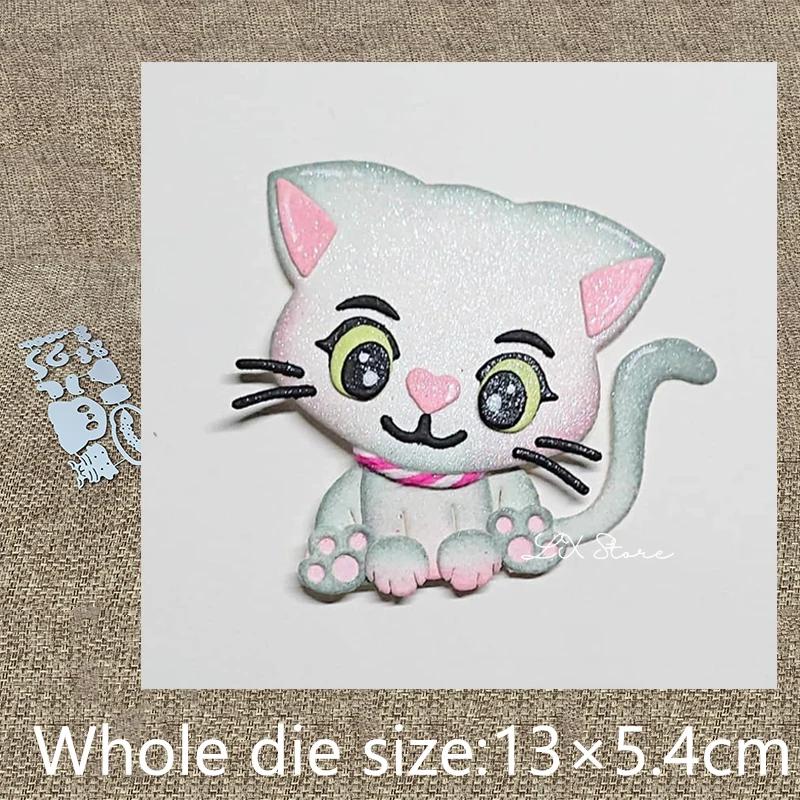 Novo design artesanato estêncil de metal molde corte dados gatinho gato animal decoração scrapbook cortes álbum cartão de papel artesanato gravação - Image 1