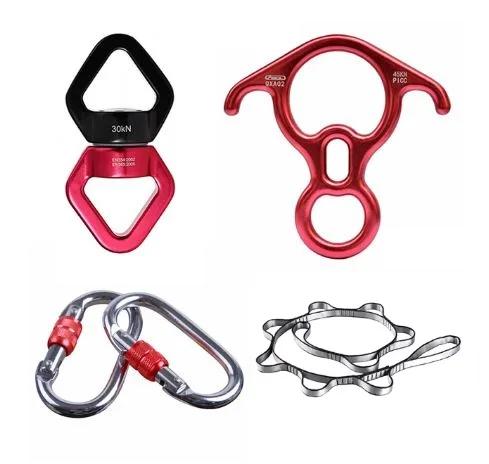Equipamento de Escalada Rotativo: Mosquetão Giratório com Conector de Corda e Rotação de 360 Graus