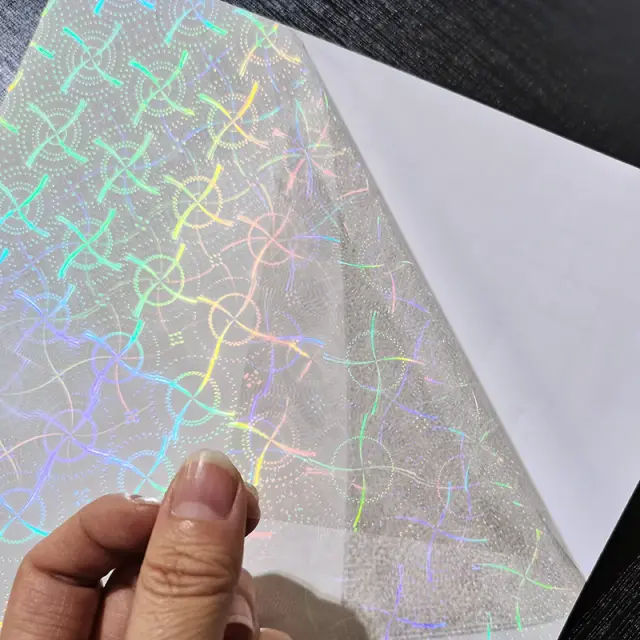 Fita Adesiva Holográfica com 50 Folhas de Papel Transparente para Estampagem Decorativa a Quente