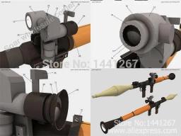 Modelo de papel 3d RPG-7 bazooka pode montar arma de fogo terminou comprimento 120cm papercraft arma para jogo cosplay puzzle brinquedo - Image 5