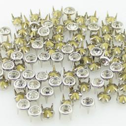 100 peças alta qualidade 7mm garras strass rebites bolsa de couro roupas artesanato acessório decoração cristal rebites - Image 4
