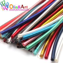 5mm 46cm macio rayon seda vários materiais/várias cores cabo oco de borracha diy colar pulseira jóias fazendo - Image 1